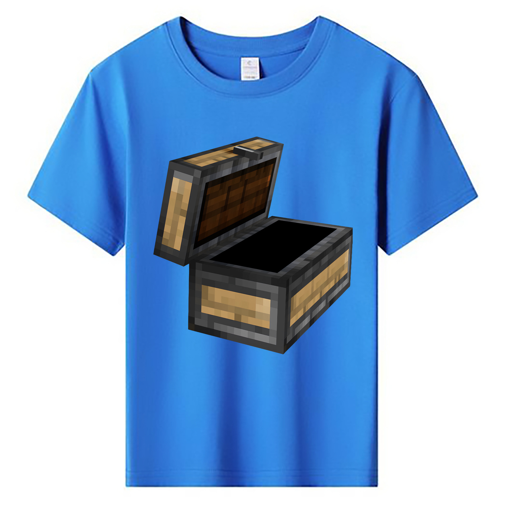 （画像用） マインクラフト ブロックの世界 Minecraft MC Block world 綿100％キッズTシャツ（フロントプリント）